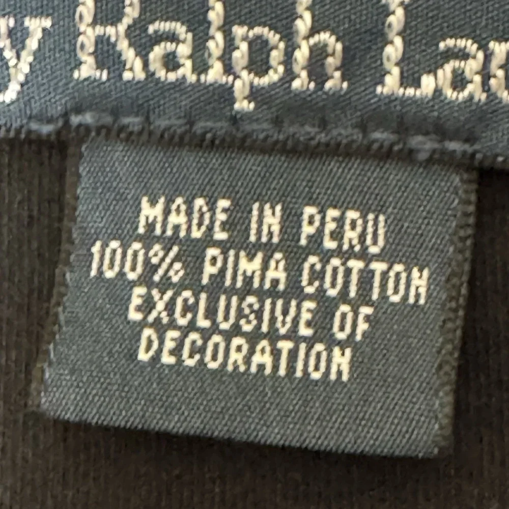 Polo Ralph Lauren 1/4 Zip Pullover Men's XL Black Pima Cotton Lightweight
